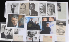 1910's-90's Hollywood Signed Photos Index Cards Cuts Collection - Lot of 100