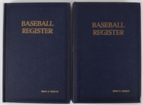 1941-69 Sporting News Hardcover Baseball Register Collection - Lot of 27 w/ 2 Philip K. Wrigley Embossed