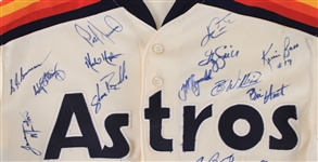 1989 Houston Astros #15 Team Signed Home Jersey w/ 32 Signatures Including Jeff Bagwell, Craig Biggio & More (MEARS LOA/JSA) 