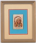 1910 Sitting Bull The Greatest War Chief 11" x 13" Framed Nebo Cigarettes Silk