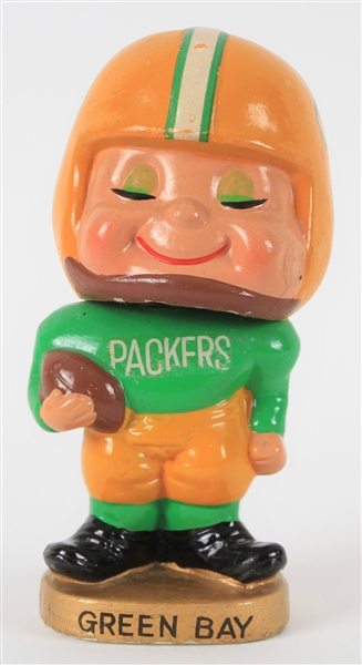 1960s Green Bay Packers Gold Base Kissing Nodder 