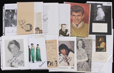 1940s-2000s Singing Stars Signed Photos Index Cards Cuts Collection - Lot of 80