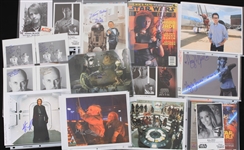 1980's-2000's Star Wars Signed Photos Index Cards Trading Cards Cuts Collection - Lot of 90