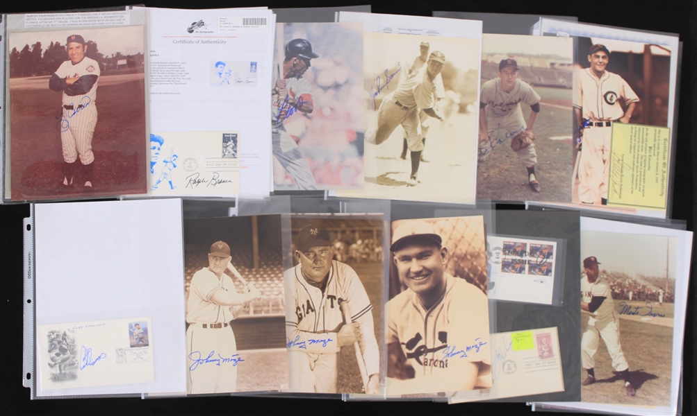1970s-90s Baseball Signed Photos Index Cards Cuts Collection - Lot of 29