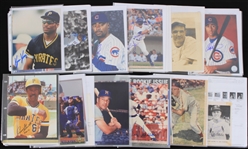 1950s-2000s Baseball Signed Photos Index Cards Cuts Collection - Lot of 75