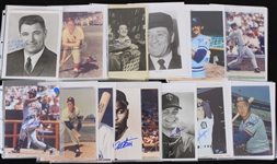 1950's-2000's Baseball Signed Photos Index Cards Cuts Collection - Lot of 75