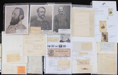 1860's Civil War Confederate Memorabilia Collection - Lot of 70 w/ Photos, Signed Photos, Signed Cuts, Signed Correspondence & More