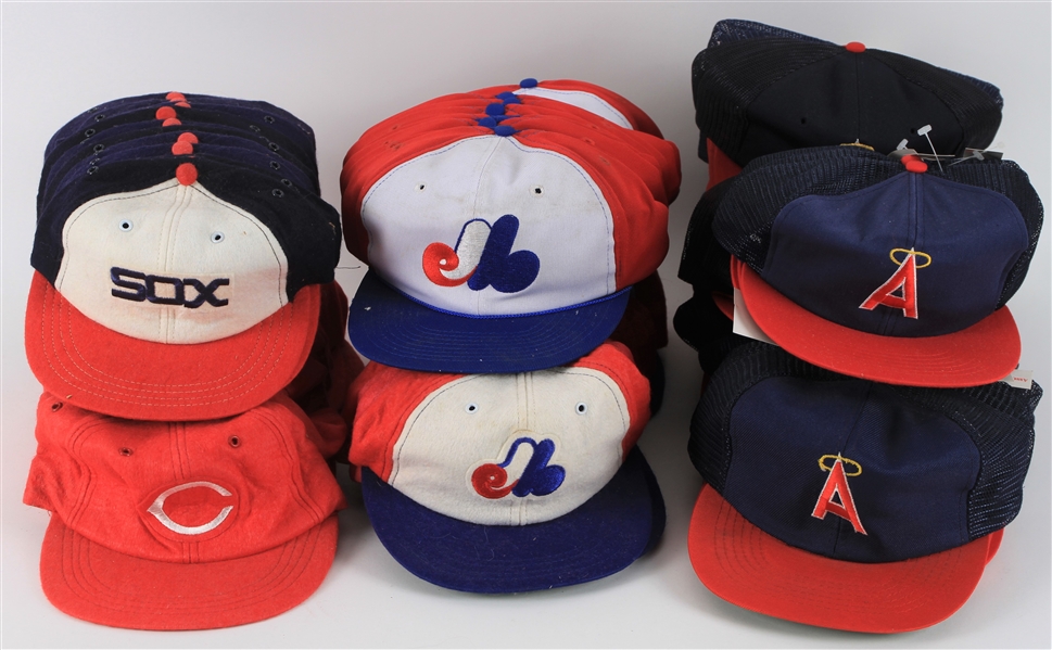 1990s-2000s Baseball Caps and Braves Polo (Lot of 105)
