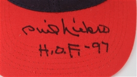 1997 Phil Niekro Atlanta Braves Signed Cap & 8 x 10 Hall of Fame Induction Day Photo - Lot of 2 (JSA)