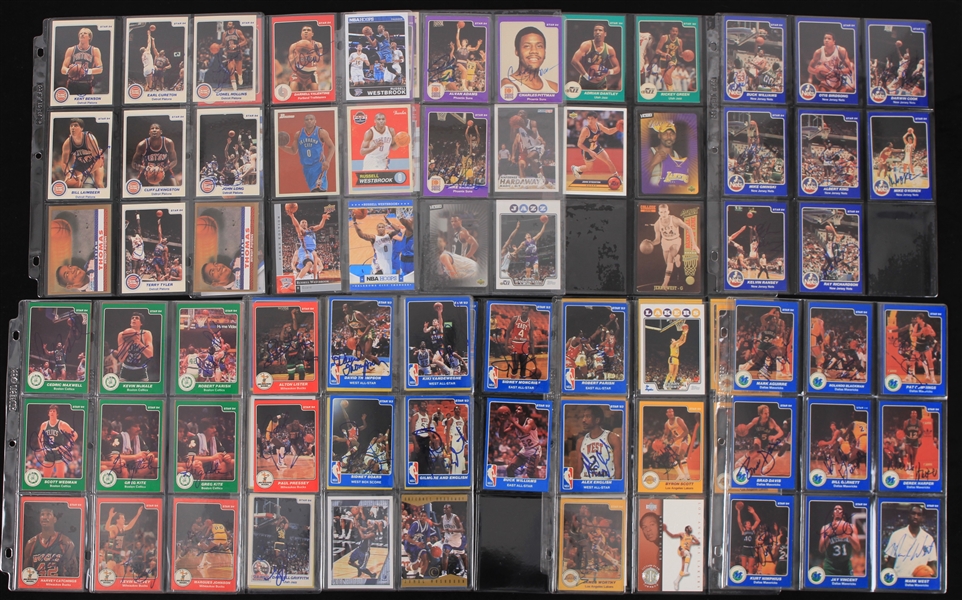 1980s-2000s Signed Basketball Trading Cards - Lot of 225