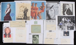 1930's-2000's Hollywood Actress Signed Photos Index Cards Cuts Collection - Lot of 75