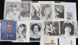 1930's-2000's Hollywood Actress Signed Photos Index Cards Cuts Collection - Lot of 75