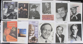 1940s-2000s Hollywood Signed Photos Index Cards Cuts Collection - Lot of 50