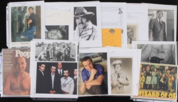 1940's-2000's Hollywood Signed Photos Index Cards Cuts Collection - Lot of 50