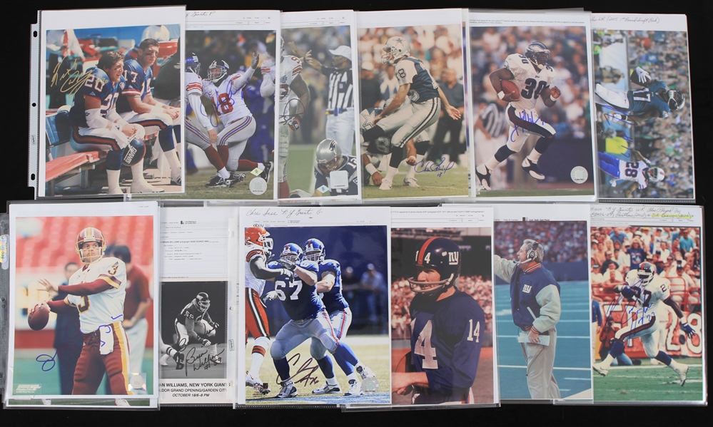 1960s-2000s Football Signed Photos Index Cards Cuts Collection - Lot of 50