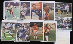 1960's-2000's Football Signed Photos Index Cards Cuts Collection - Lot of 50