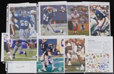 1960's-2000's Football Signed Photos Index Cards Cuts Collection - Lot of 50