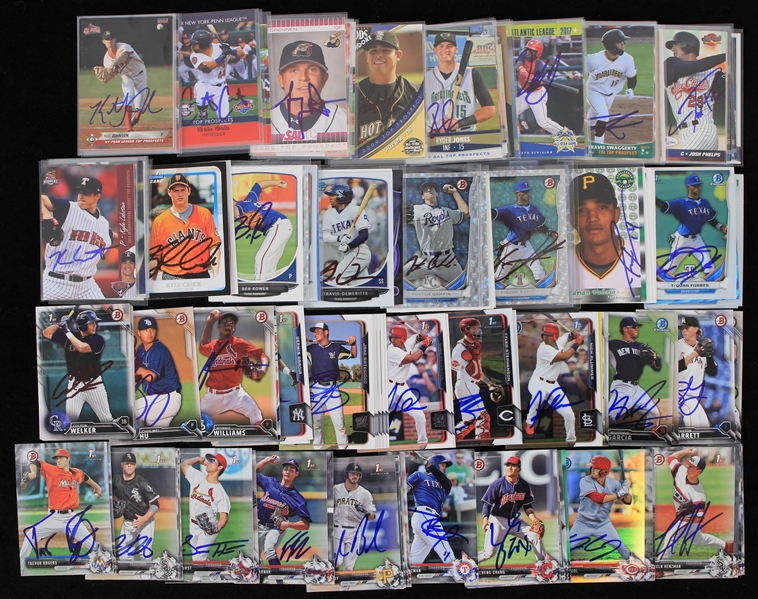 2000s-10s Signed Baseball Trading Card Collection - Lot of 350