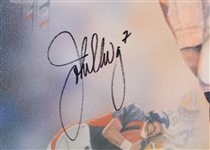 1998 John Elway Denver Broncos Signed Portrait of a Champion 21x27 Framed Canvas Print (JSA)