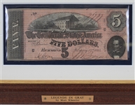 1864 Civil War Legends in Gray 23x23 Framed Print w/ Confederate Note 