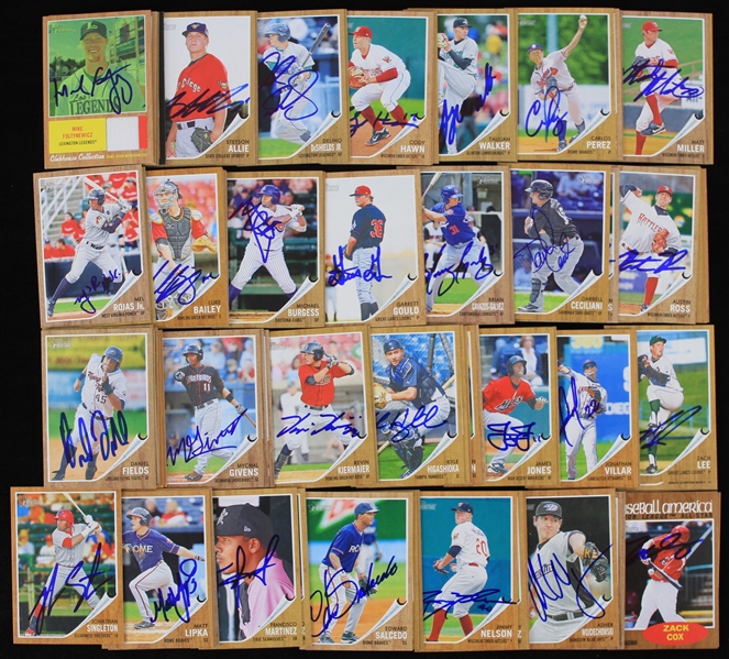2011 Topps Heritage Signed Baseball Trading Cards - Lot of 90