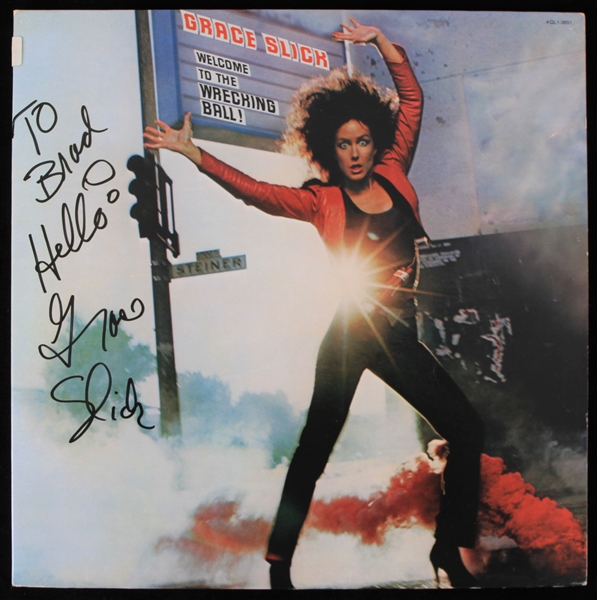 1981 Grace Slick Welcome to the Wrecking Ball! Signed Album (JSA)