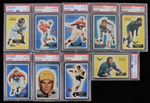 1955 PSA Slabbed Bowman Football Trading Cards - Lot of 9