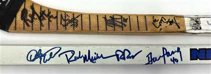 1990's-2000's Multi Signed Hockey Stick Collection - Lot of 3 (MEARS LOA/JSA)