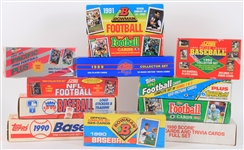 1987-92 Baseball Football Basketball Hockey Trading Cards Complete Factory Sets - Lot of 25
