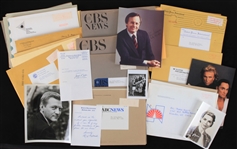 1980s Autographed Promotional Photos Including ABC and CBS News (Lot of 60+)