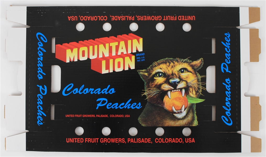 2000s Mountain Lion Colorado Peaches 16.5" x 29.5" Box Top