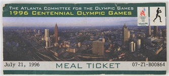 1996 Atlanta Centennial Olympic Games Meal Ticket 