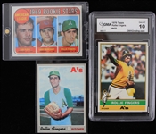 1969-76 Rollie Fingers Oakland Athletics Topps Baseball Trading Cards - Lot of 3