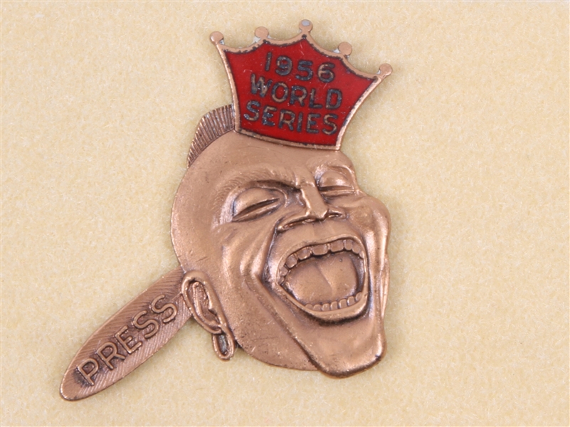 1956 Milwaukee Braves Phantom World Series Press Pin 