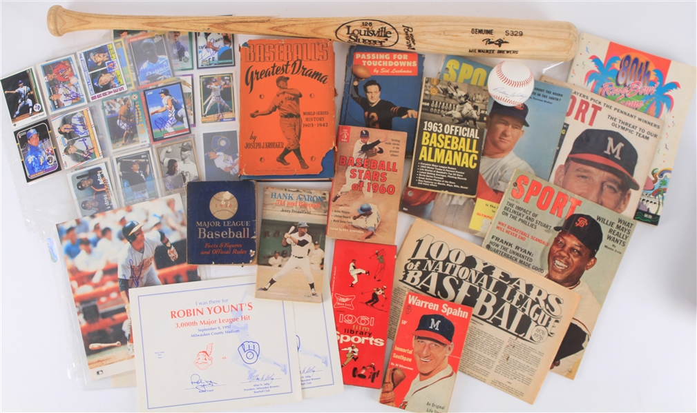1930s-1990s Baseball Books, Magazines, Trading Cards & more (Lot of 35+)