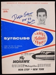 1960-61 Dolph Schayes Syracuse Nationals Signed Game Program (JSA)