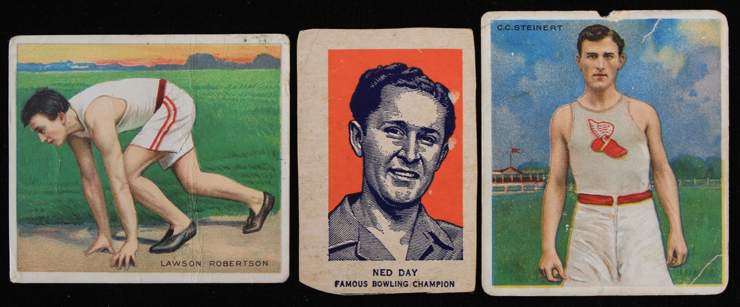 1910s-30s Lawson Robertson CC Steinert Ned Day Sports Trading Cards - Lot of 3