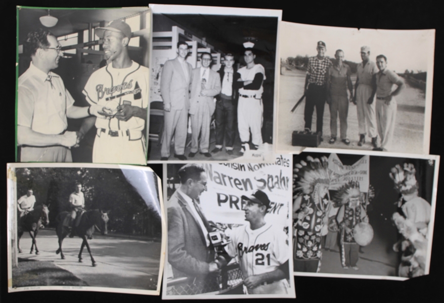 1950s Milwaukee Braves 8" x 10" Photography Collection - Lot of 6
