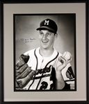 1950s Warren Spahn Milwaukee Braves Signed & Inscribed 18" x 27" Framed Black & White Photo (MEARS LOA)