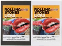 2002-03 The Rolling Stones Licks World Tour 20" x 30" Mounted Tour Posters - Lot of 2