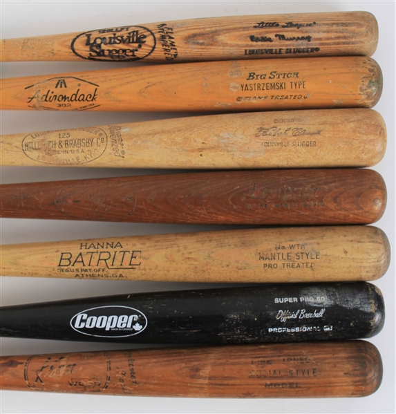 1950s-80s Store Model Baseball Bat Collection - Lot of 7 w/ Mickey Mantle, Roberto Clemente, Stan Musial & More
