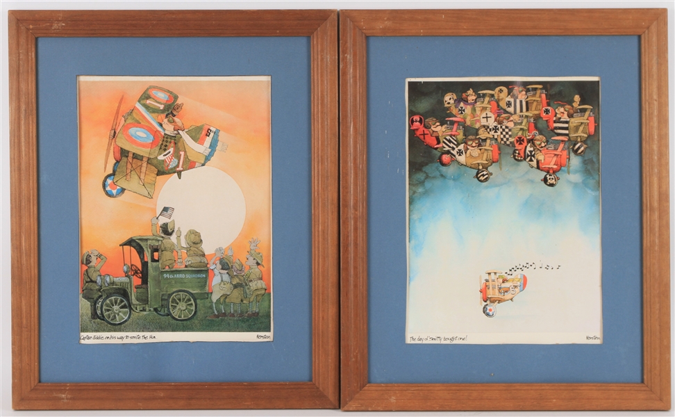 1950s Kersten WWII 18" x 22" Framed Lithographs - Lot of 3