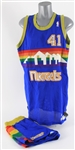 1987-88 Blair Rasmussen Denver Nuggets Game Worn Road Uniform (MEARS LOA)