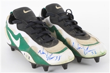 1995-96 Doug Evans Green Bay Packers Signed Nike Game Worn Cleats (MEARS LOA/JSA)