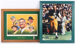 1960s-1990s Paul Hornung, Jerry Kramer, Forrest Gregg Green Bay Packers Signed 19x23 Framed Photos & Print (JSA) 