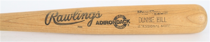 1988 Donnie Hill Chicago White Sox Rawlings Adirondack Professional Model Game Used Bat (MEARS LOA)