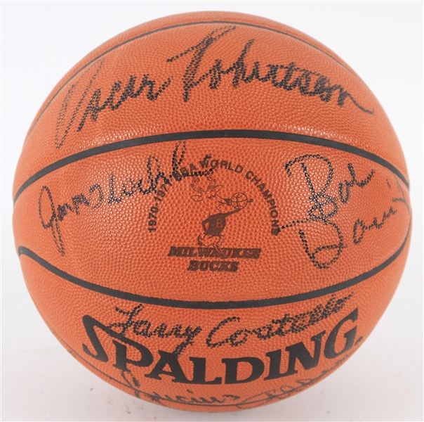 1970-71 NBA Champion Milwaukee Bucks Team Signed ONBA Stern Basketball w/ 12 Signatures Including Kareem Abdul-Jabbar, Oscar Robertson, Bob Dandridge & More (JSA)
