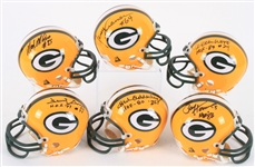 2000s Green Bay Packers Signed Mini Helmets - Lot of 6 w/ Paul Hornung, Herb Adderley, Willie Wood & More (JSA)