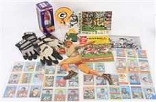 1960s-2000s Green Bay Packers Football Memorabilia Collection - Lot of 50+ w/ Press Books, Trading Cards & More