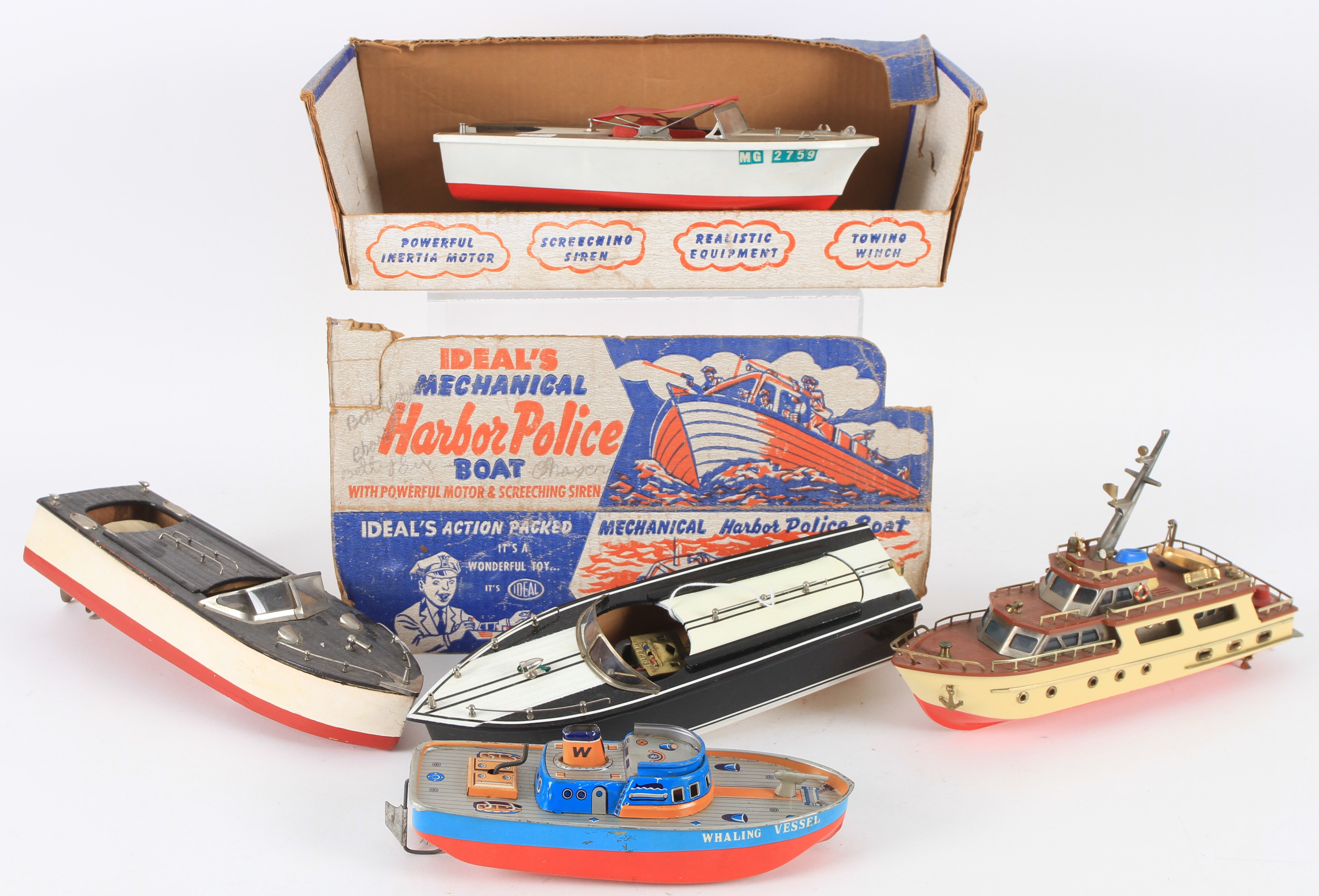 Toy Boat Collection Lot Detail - 1950's-60's Toy Boat Collection - Lot of 5